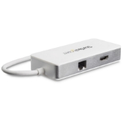 Picture of StarTech.com USB-C Multiport Adapter - SD (UHS-II) Card Reader - 100W Power Delivery - 4K HDMI - GbE - 1x USB 3.0