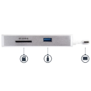 Picture of StarTech.com USB-C Multiport Adapter - SD (UHS-II) Card Reader - 100W Power Delivery - 4K HDMI - GbE - 1x USB 3.0