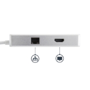 Picture of StarTech.com USB-C Multiport Adapter - SD (UHS-II) Card Reader - 100W Power Delivery - 4K HDMI - GbE - 1x USB 3.0