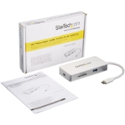 Picture of StarTech.com USB-C Multiport Adapter - SD (UHS-II) Card Reader - 100W Power Delivery - 4K HDMI - GbE - 1x USB 3.0