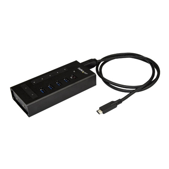 Picture of StarTech.com 7 Port USB C Hub - USB Type-C to 2x USB-C/5x USB-A - Commercial Metal USB 3.0 Hub - SuperSpeed USB 3.2 Gen 1 (5Gbps) - Self Powered - BC 1.2 Fast Charge - Mountable/Rugged