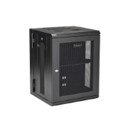 Picture of StarTech.com 4-Post 15U Wall Mount Network Cabinet with 1U Shelf, 19" Hinged Wall-Mounted Server Rack for Data / AV / Electronics / Computer Equipment, Flexible Vented Rack Enclosure