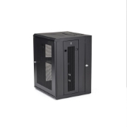 Picture of StarTech.com 4-Post 15U Wall Mount Network Cabinet with 1U Shelf, 19" Hinged Wall-Mounted Server Rack for Data / AV / Electronics / Computer Equipment, Flexible Vented Rack Enclosure
