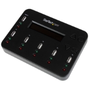 Picture of StarTech.com Standalone 1 to 5 USB Thumb Drive Duplicator and Eraser, Multiple USB Flash Drive Copier, System and File and Whole-Drive Copy at1.5 GB/min, Single and 3-Pass Erase, LCD Display