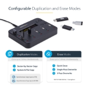 Picture of StarTech.com Standalone 1 to 5 USB Thumb Drive Duplicator and Eraser, Multiple USB Flash Drive Copier, System and File and Whole-Drive Copy at1.5 GB/min, Single and 3-Pass Erase, LCD Display