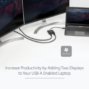Picture of StarTech.com USB 3.0 to Dual HDMI Adapter, USB to 2x HDMI Monitor Converter for Windows (no support for macOS/ChromeOS/Linux) - TAA