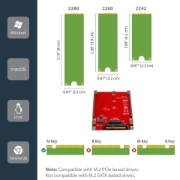Picture of StarTech.com M.2 Drive to U.2 (SFF-8639) Host Adapter for M.2 PCIe NVMe SSDs