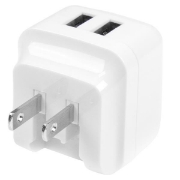 Picture of StarTech.com Dual-port USB wall charger - international travel - 17W/3.4A - white