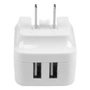 Picture of StarTech.com Dual-port USB wall charger - international travel - 17W/3.4A - white
