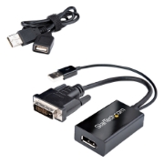 Picture of StarTech.com DVI to DisplayPort Adapter - USB Power - 1920 x 1200 - DVI to DisplayPort Converter - Video Adapter - DVI-D to DP