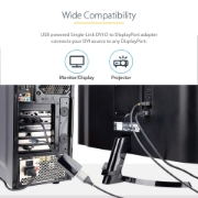 Picture of StarTech.com DVI to DisplayPort Adapter - USB Power - 1920 x 1200 - DVI to DisplayPort Converter - Video Adapter - DVI-D to DP