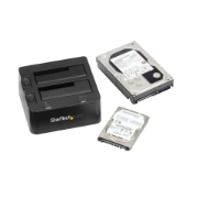 Picture of StarTech.com Dual-Bay USB 3.0 to SATA Hard Drive Docking Station, USB Hard Drive Dock, External 2.5/3.5" SATA I/II/III SSD/HDD Docking Station, Hot-Swap Hard Drive Bay, Top-Loading