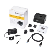 Picture of StarTech.com Dual-Bay USB 3.0 to SATA Hard Drive Docking Station, USB Hard Drive Dock, External 2.5/3.5" SATA I/II/III SSD/HDD Docking Station, Hot-Swap Hard Drive Bay, Top-Loading