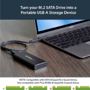 Picture of StarTech.com M.2 SSD Enclosure for M.2 SATA SSDs - USB 3.1 (10Gbps) with USB-C Cable