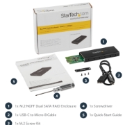 Picture of StarTech.com M.2 SSD Enclosure for M.2 SATA SSDs - USB 3.1 (10Gbps) with USB-C Cable