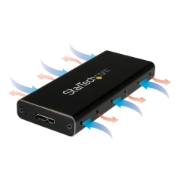 Picture of StarTech.com M.2 SSD Enclosure for M.2 SATA SSDs - USB 3.1 (10Gbps) with USB-C Cable