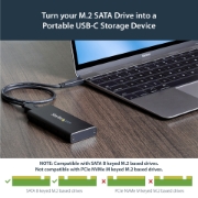 Picture of StarTech.com M.2 SSD Enclosure for M.2 SATA SSDs - USB 3.1 (10Gbps) with USB-C Cable