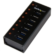 Picture of StarTech.com 7-Port USB 3.0 Hub - Desktop or Wall-Mountable Metal Enclosure~7-Port USB 3.0 Hub (5Gbps) - Desktop or Wall-Mountable Metal Enclosure