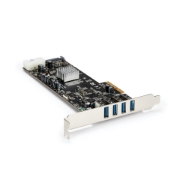 Picture of StarTech.com 4 Port USB 3.0 PCIe Card w/ 4 Dedicated 5Gbps Channels (USB 3.1 Gen 1) - UASP - SATA / LP4 Power - PCI Express Adapter Card