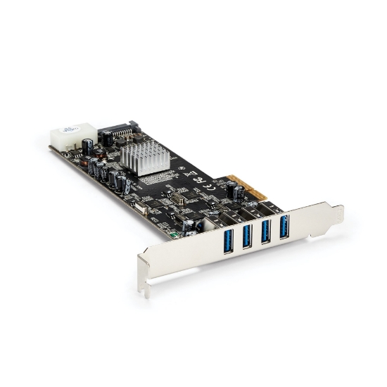 Picture of StarTech.com 4 Port USB 3.0 PCIe Card w/ 4 Dedicated 5Gbps Channels (USB 3.1 Gen 1) - UASP - SATA / LP4 Power - PCI Express Adapter Card