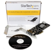 Picture of StarTech.com 4 Port USB 3.0 PCIe Card w/ 4 Dedicated 5Gbps Channels (USB 3.1 Gen 1) - UASP - SATA / LP4 Power - PCI Express Adapter Card