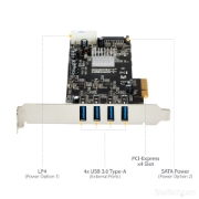 Picture of StarTech.com 4 Port USB 3.0 PCIe Card w/ 4 Dedicated 5Gbps Channels (USB 3.1 Gen 1) - UASP - SATA / LP4 Power - PCI Express Adapter Card