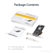 Picture of StarTech.com 4 Port USB 3.0 PCIe Card w/ 4 Dedicated 5Gbps Channels (USB 3.1 Gen 1) - UASP - SATA / LP4 Power - PCI Express Adapter Card