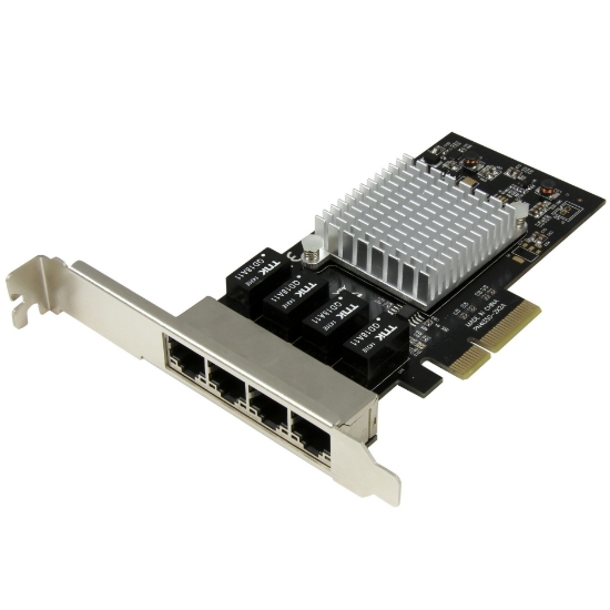 Picture of StarTech.com 4-Port Gigabit Ethernet Network Card - PCI Express, Intel I350 NIC