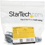 Picture of StarTech.com 1m (3ft) Power Extension Cord, C14 to C13, 10A 125V, 18AWG, Computer Power Cord Extension, IEC-320-C14 to IEC-320-C13 AC Power Cable Extension for Power Supply, UL Listed