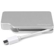 Picture of StarTech.com Aluminum Travel A/V Adapter: 3-in-1 Mini DisplayPort to VGA, DVI or HDMI - 4K