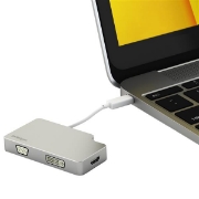 Picture of StarTech.com Aluminum Travel A/V Adapter: 3-in-1 Mini DisplayPort to VGA, DVI or HDMI - 4K