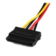 Picture of StarTech.com 12in LP4 to 2x Latching SATA Power Y Cable Splitter Adapter - 4 Pin LP4 to Dual SATA