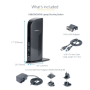 Picture of StarTech.com Dual Monitor USB 3.0 Docking Station with HDMI - DVI - 6 x USB Ports~Dual Monitor USB 3.0 Laptop Docking Station with HDMI & DVI/VGA, 6x USB-A Hub, GbE, Audio, Universal Type-A Dock - Windows/macOS/ChromeOS