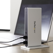 Picture of StarTech.com Dual-Monitor USB 3.0 Docking Station with DVI and Vertical Stand