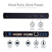 Picture of StarTech.com Dual-Monitor USB 3.0 Docking Station with DVI and Vertical Stand