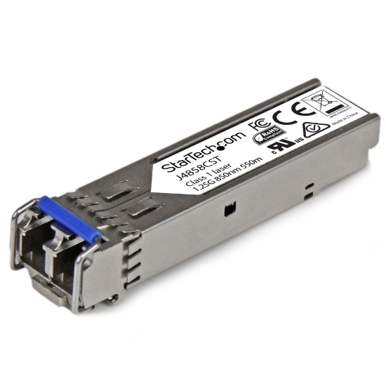 Picture of StarTech.com HP J4858C Compatible SFP Transceiver Module - 1000BASE-SX~HPE J4858C Compatible SFP Module - 1000BASE-SX - 1GbE Multi Mode Fiber Optic Transceiver - 1GE Gigabit Ethernet SFP - LC 550m - 850nm - DDM HPE 1400, 1700, 1820