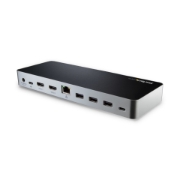 Picture of StarTech.com Dual Monitor USB C Docking Station with 60W Power Delivery for Windows Laptops - USB C to HDMI / DVI Dock - USB 3.1 Gen 1 Type C Dock w/ Charging - Thunderbolt 3 Compatible