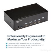 Picture of StarTech.com 4 Port HDMI KVM Switch - 4K 30Hz - Dual Display