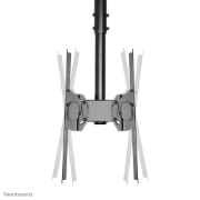 Picture of Neomounts NM-C440DBLACK Dual monitor/TV mount ceiling 32-60" - h 56-91 cm