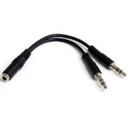 Picture of StarTech.com 3.5mm 4 Position to 2x 3 Position 3.5mm Headset Splitter Adapter - F/M