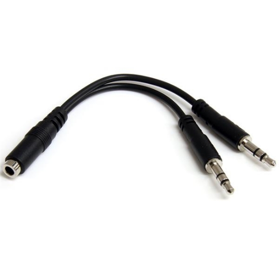 Picture of StarTech.com 3.5mm 4 Position to 2x 3 Position 3.5mm Headset Splitter Adapter - F/M
