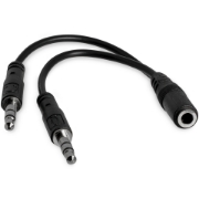 Picture of StarTech.com 3.5mm 4 Position to 2x 3 Position 3.5mm Headset Splitter Adapter - F/M