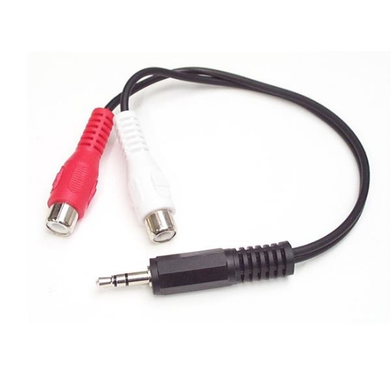Picture of StarTech.com 6in Stereo Audio Cable - 3.5mm Male to 2x RCA Female