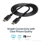 Picture of StarTech.com 6ft (2m) DisplayPort 1.2 Cable - 4K x 2K Ultra HD VESA Certified DisplayPort Cable - DP to DP Cable for Monitor - DP Video/Display Cord - Latching DP Connectors
