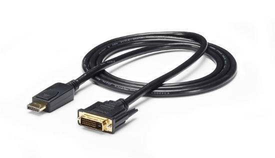 Picture of StarTech.com 6ft (1.8m) DisplayPort to DVI Cable, DisplayPort to DVI Adapter Cable, Passive DP to DVI-D Video Converter, 1080p - Replacement for DP2DVIMM6