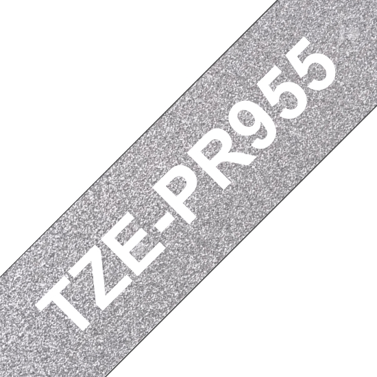 Picture of Brother TZE-PR955 label-making tape White on silver