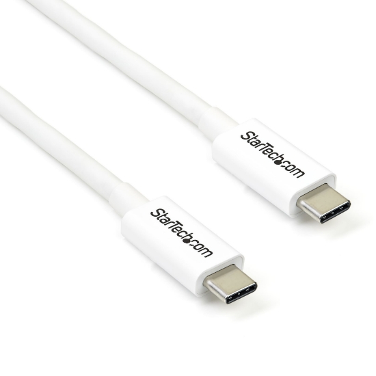 Picture of StarTech.com Thunderbolt 3 Cable - 20Gbps - 2m - White - Thunderbolt, USB, and DisplayPort Compatible