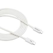 Picture of StarTech.com Thunderbolt 3 Cable - 20Gbps - 2m - White - Thunderbolt, USB, and DisplayPort Compatible
