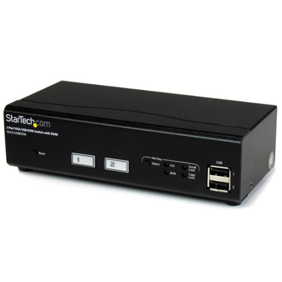 Picture of StarTech.com 2 Port USB VGA KVM Switch with DDM Fast Switching Technology and Cables