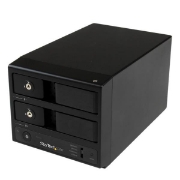 Picture of StarTech.com USB 3.0 / eSATA Dual-Bay Trayless 3.5” SATA III Hard Drive Enclosure with UASP - 2-Bay SATA 6 Gbps Hot-Swap HDD Enclosure